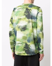 Off-White Abstract Print Long Sleeved T Shirt