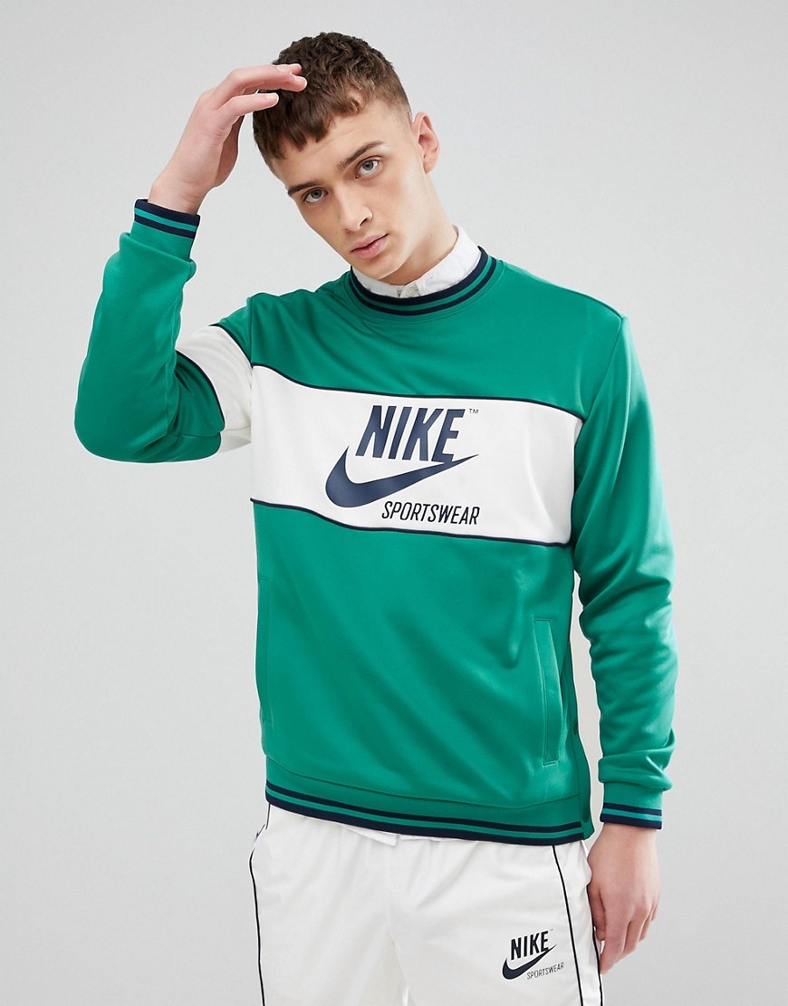Nike Archive Long Sleeve Shirt In Green Ah0715 368, | Asos Lookastic