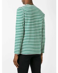 Comme Des Garcons Play Comme Des Garons Play Striped Heart Embellished Top