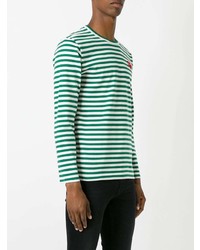 Comme Des Garcons Play Comme Des Garons Play Striped Heart Embellished Top