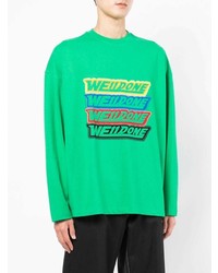 We11done Logo Print Long Sleeve T Shirt