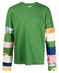 KAPITAL Tianzhu Hippie Ron Longsleeved Patchwork T Shirt