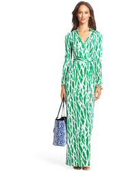 Diane von Furstenberg Heritage New Jeanne Two Long Maxi Silk Jersey Wrap Dress