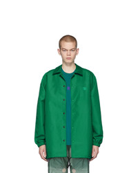 Green Print Nylon Shirt Jacket