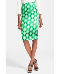 Tracy Reese Digital Fence Print Pencil Skirt