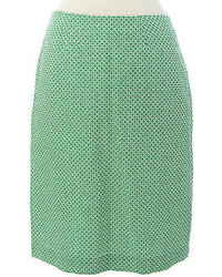Boden Green Natural Printed British Wool Mini Skirt Us Size 8 L New