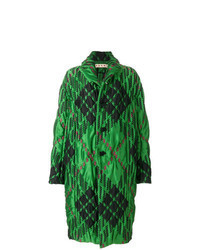 Green Print Puffer Coat