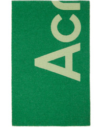Acne Studios Green Jacquard Logo Scarf