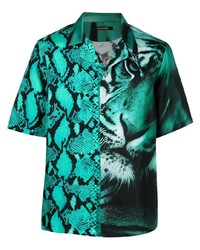 Roberto Cavalli Animal Print Short Sleeve Shirt