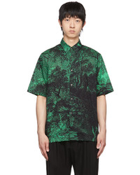 Dries Van Noten Green Black Graphic Shirt