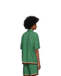 Dries Van Noten Green Geometric Classen Shirt