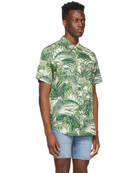 Levi's Off White Green Tropical Fern Sunset One Pocket Short Sleeve Shirt