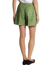 Carven Printed Cotton Blend Tweed Shorts