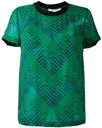 Green Print Silk T-shirt