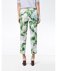 Dolce & Gabbana Hydrangea Print Tapered Trousers
