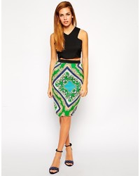 Green Print Skirt