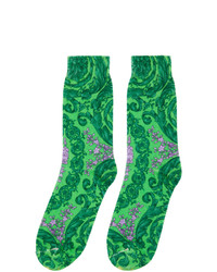 Versace Green Barocco Socks