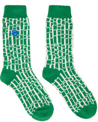 Ader Error Green Jacquard Socks