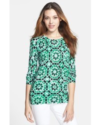 Green Print Sweater