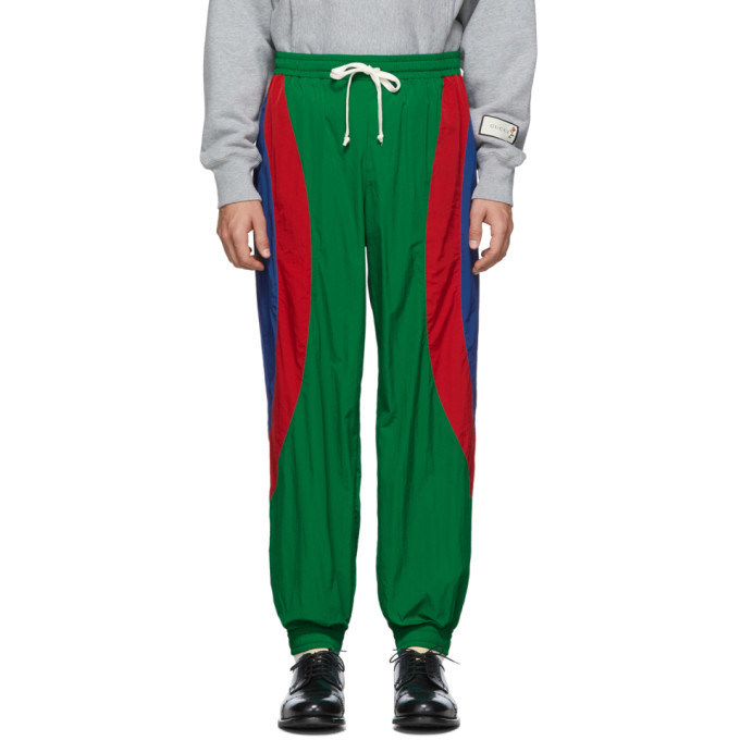 red and green sweatpants