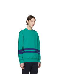 Ps By Paul Smith Green And Navy Striped Sweatshirt