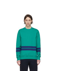 Ps By Paul Smith Green And Navy Striped Sweatshirt