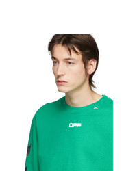 Off-White Green Caravaggio Square Arrows Slim Sweatshirt