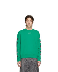 Off-White Green Caravaggio Square Arrows Slim Sweatshirt