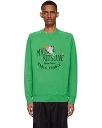 MAISON KITSUNÉ Green Cotton Sweatshirt