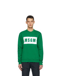 MSGM Green Logo Box Sweatshirt