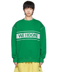 We11done Green Reflective Logo Sweatshirt