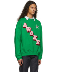 Awake NY Green Stacked Logo Sweatshirt