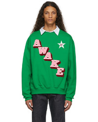 Awake NY Green Stacked Logo Sweatshirt