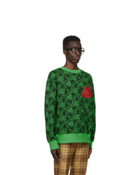 SSENSE WORKS Jeremy O Harris Black And Green Rose Sweatshirt