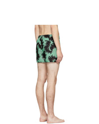 Givenchy Black And Green Printed Swim Shorts