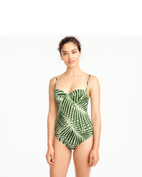 J.Crew Demi Underwire One Piece Swimsuit In Palm Leaf Print
