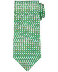 Salvatore Ferragamo Woven Fish Print Tie Green