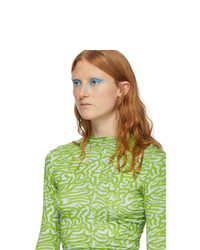 Maisie Wilen Blue And Green Patterned Turtleneck