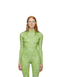 Maisie Wilen Blue And Green Patterned Turtleneck