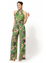New York & Co. New York Company 7th Avenue Pant Green Floral Palazzo Pant