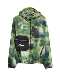 Off-White Camo Print Active Packable Hooded Jacket