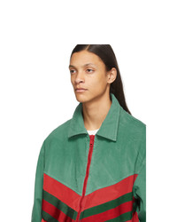 Gucci Green And Red Denim Jacket