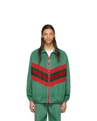 Gucci Green And Red Denim Jacket