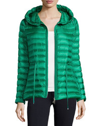 Moncler Raie Hooded Puffer Jacket Emerald