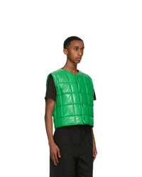 Bottega Veneta Green Leather Padded Vest