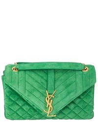 Green Quilted Leather Clutch