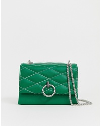 New Look Quilted Cross Body Bag In Green