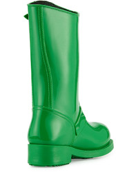 RED Valentino Side Bow Mid Calf Rain Boot Green