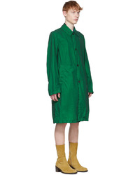 Dries Van Noten Green Nylon Coat