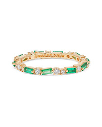 Suzanne Kalan 18 Karat Gold Emerald And Diamond Ring